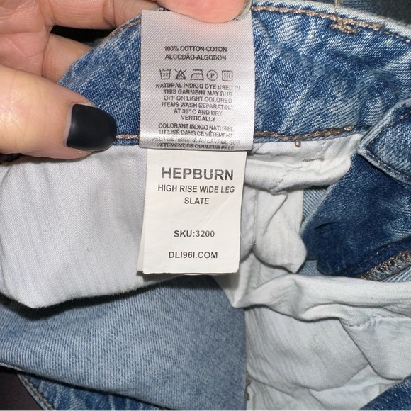 DL1961 Hepburn High Waisted Wide Leg Slate Jeans - Picture 2 of 5